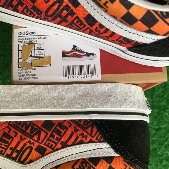 VANS OLD SKOOL LOGO FLAME Black/True White men’s - Picture 16 of 16